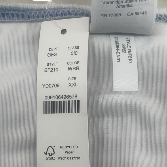 J Crew Textured Hipster Bikini Bottom Blue Stripe Plus Size XXL BF210 New - Picture 6 of 6